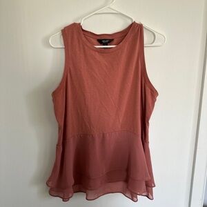 Women's Sleeveless Layered Top - Rust